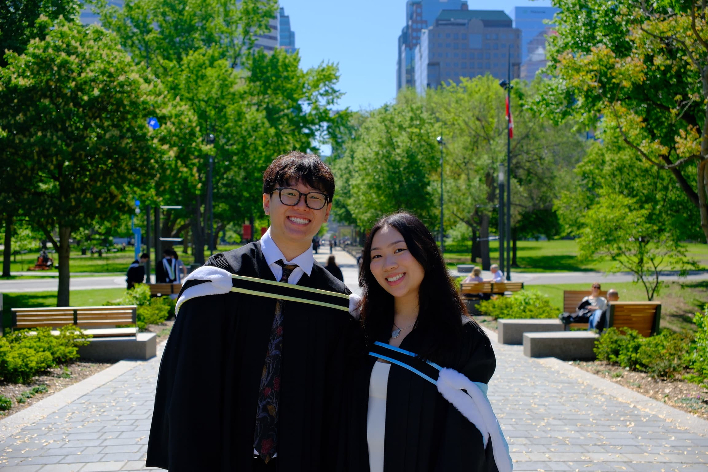 Max and Bo on graduation day at McGill